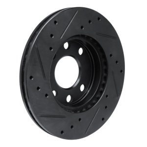 Chevrolet Pickup Brake Rotor (1) - Front Right - R1 Concepts - Drilled & Slotted - Black - `88-`20